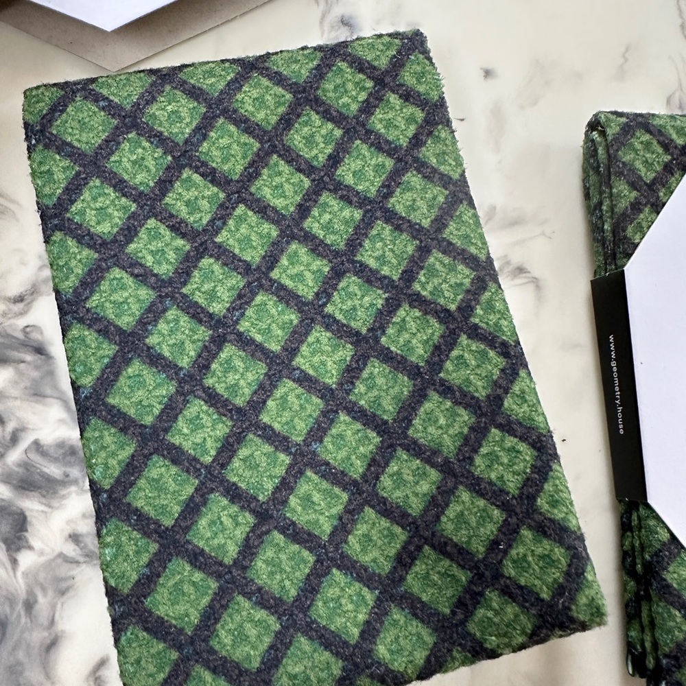 GEOMETRY Bar Towels - Green & Black Diamond Pattern (Set of 2) - Picture 2 of 3
